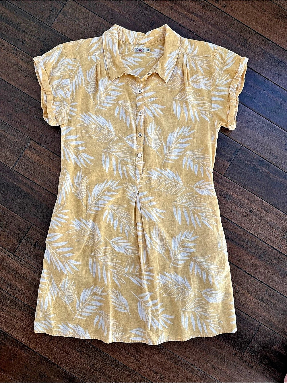 Faherty Hana Dress in mellow yellow